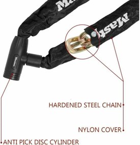 Κλείδωμα πλήκτρων Master Lock Μαύρο 90 cm