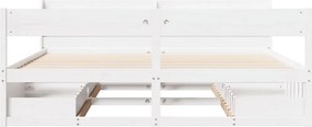 vidaXL Σκελετός Κρεβ. Χωρίς Στρώμα Λευκό 200x200 εκ Μασίφ Πεύκο