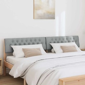 vidaXL Ταπετσαρισμένο κεφαλάρι Ανοιχτό γκρι 200 cm