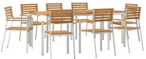 vidaXL Σετ τραπεζαρίας κήπου 9 κομματιών  από μασίφ ξύλο teak