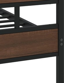 vidaXL Σκελετός Κρεβ. Χωρίς Στρώμα Καφέ Δρυς 150x200 εκ. Μεταλλικό
