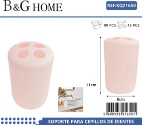 Θήκες οδοντόβουρτσας πλαστικές σε σετ 5Χ - Light Pink - 21650