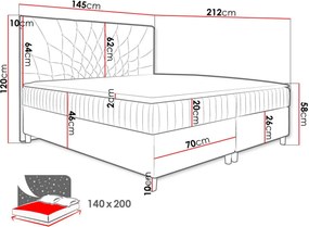 Επενδυμένο κρεβάτι Prowansja-Gkri Skouro-140 x 200