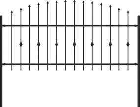 vidaXL Φράχτης με Σπίθες Μαύρο 200 x 130 εκ