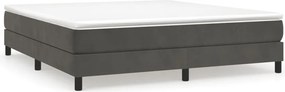 vidaXL Σκελετός Κρεβατιού με Ελατήρια Σκ. Γκρι 180x200 εκ. Βελούδινο