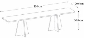 Έπιπλο τηλεόρασης Sugar Megapap χρώμα λευκό 150x29,6x36,8εκ.
