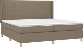 vidaXL Κρεβάτι Boxspring με Στρώμα Taupe 200x200 εκ. Υφασμάτινο
