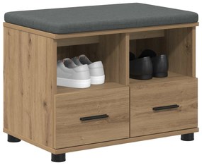 vidaXL Παγκάκι Χαλωρίου με μαξιλάρι Τεχνίτικη Δρυς 60 x 38 x 46 εκ