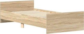 vidaXL Πλαίσιο Κρεβ. Χωρ. Στρώμα Sonoma Δρυς 90 x 190 εκ. Επεξ. Ξύλο