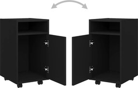 vidaXL Βοηθητικό Ντουλάπι με Τροχούς Μαύρο 33x38x60 εκ από Επεξ. Ξύλο