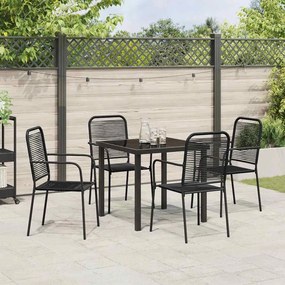 vidaXL Σέτ φαγητού για κήπο 5 pcs Μαύρο