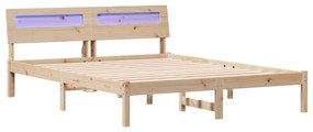 vidaXL Σκελετός Κρεβατιού Καφέ 140 x 200 cm Συμπαγές ξύλο πεύκου