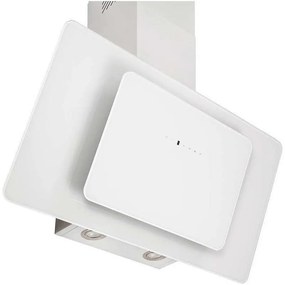 Pyramis Fiero Premium Λευκός Απορροφητήρας Επίτοιχος Inox-Λευκό Γυαλί 90 cm