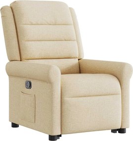 vidaXL Πολυθρόνα Ανακλινόμενη με Ανύψωση Κρεμ Υφασμάτινη