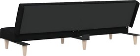 vidaXL Καναπές Κρεβάτι Μαύρος Υφασμάτινος