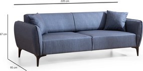 3-Seat Sofa Belissimo - Blue Blue