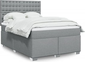vidaXL Κρεβάτι Boxspring με Στρώμα Αν. Πράσινο 160x200εκ Υφασμάτινο
