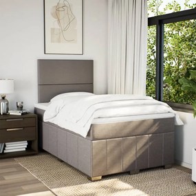 vidaXL Κρεβάτι Boxspring με Στρώμα Taupe 120x200 εκ. Υφασμάτινο