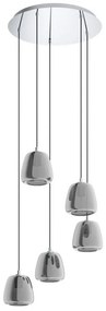 Φωτιστικό Οροφής 39668 Albarino E27/5 Chrome Eglo Metal, Glass