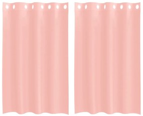 vidaXL Κουρτίνες Voile με ροδέλες 2 τεμάχια Ροζ 140x175 εκ.