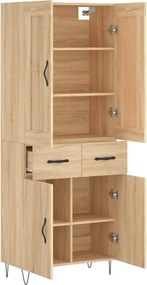 vidaXL Ντουλάπι Sonoma δρυς 69,5 x 34 x 180 εκ. από Επεξεργασμένο Ξύλο
