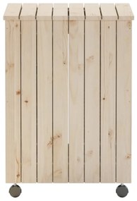 vidaXL Καλάθι Άπλυτων με Τροχούς RANA 45x45x64εκ. Μασίφ Ξύλο Πεύκου