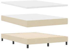 vidaXL κρεβάτι με ελατήριο  και στρώμα μπεζ 140x200 εκ. υφάσματος