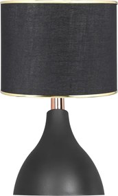 Stewehome Επιτραπέζιο φωτιστικό με μαύρη βάση και κρεμ καπέλο