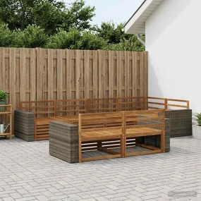 vidaXL Σειρά Καναπέ Εξωτερικού 7 pcs Φυσικό