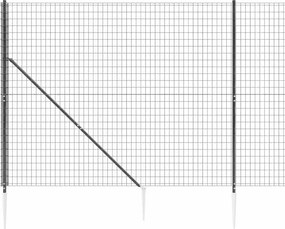vidaXL Συρματόπλεγμα Περίφραξης Ανθρακί 1,8 x 25 μ. με Καρφωτές Βάσεις