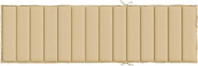 vidaXL Μαξιλάρι Ξαπλώστρας Μπεζ 200x50x4 εκ. Ύφασμα