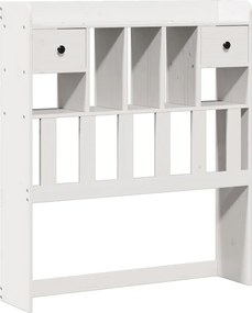 vidaXL Κρεβάτι Βιβλιοθήκη Χωρίς Στρώμα Λευκό 75x190 εκ Μασίφ Πεύκο