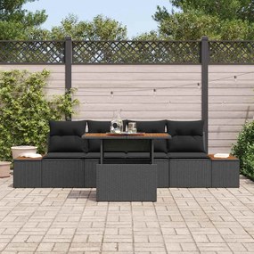 vidaXL Σετ Καναπέ Κήπου με αποθήκευση 5 pcs Μαύρο Πολυ ράταν