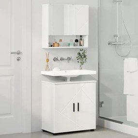 vidaXL Σετ Επίπλων Μπάνιου Επιτοίχιο 2 pcs Υψηλής γυαλάδας λευκό
