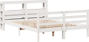 vidaXL Σκελετός Κρεβατιού με Κεφαλάρι Χωρίς Στρώμα Λευκό 140x200 εκ.