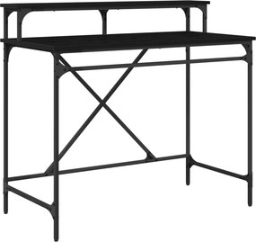 vidaXL Γραφείο Μαύρη Οξυά 100 x 50 x 90 cm Επεξεργασμένο ξύλο