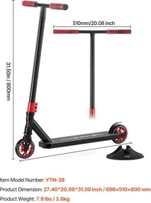 VEVOR Stunt Scooter Street Trick Scooters for Kids Adults Double Layer Deck