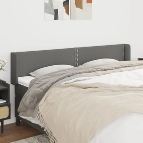 Κεφαλάρι με Πτερύγια Σκούρο Γκρι 203x16x78/88 εκ. Υφασμάτινο 3118651
