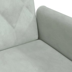 Καναπές Κρεβάτι με Μπράτσα Ανοιχτό Γκρι Βελούδινος - Γκρι