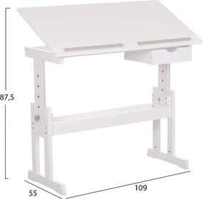 ΓΡΑΦΕΙΟ/ΣΧΕΔΙΑΣΤΗΡΙΟ ASCENT HM18289 MDF ΣΕ ΛΕΥΚΟ 109x55x87,5Υεκ