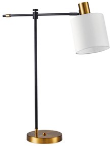 Επιτραπέζιο Φωτιστικό SE21-GM-36-SH1 ADEPT TABLE LAMP Gold Matt and Black Metal Table Lamp White Shade+ - Ύφασμα - 77-8876