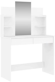 vidaXL Μπουντουάρ με Καθρέφτη Λευκό 96 x 39 x 142 εκ.