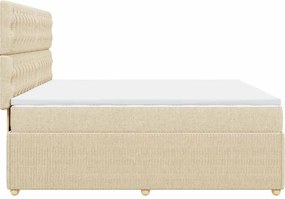 vidaXL Κρεβάτι Boxspring με Στρώμα Κρεμ 180x200 εκ. Υφασμάτινο
