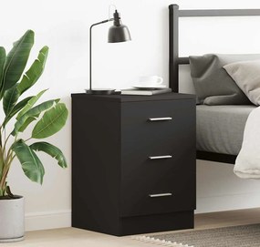 vidaXL Κομοδίνο Μαύρο 38 x 35 x 56 εκ. από Μοριοσανίδα