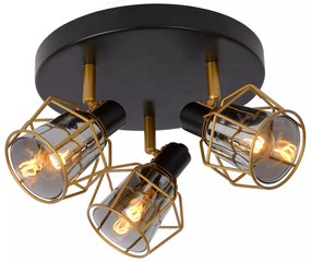 Φωτιστικό Οροφής Lucide 77977-13-30 NILA Μαύρο Ματ (Black Mat)|Φυμέ (Smoke)