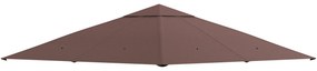 2,98m x 2,98m Polyester Garden Gazebo Replacement Roof Coffee