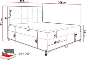 Επενδυμένο κρεβάτι Snake-Gkri-120 x 200