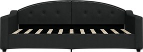 vidaXL Καναπές Κρεβάτι Συρόμενος Μαύρος 90x190 εκ. Ύφασμα