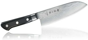 Μαχαίρι Santoku Pro DP Damascus F-659 17cm Από Δαμασκηνό Ατσάλι Silver-Black Tojiro Ανοξείδωτο Ατσάλι