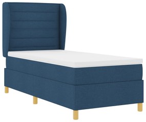 vidaXL κρεβάτι με ανάρτηση  με στρώμα - Μπλε - 90x190 εκ. - Ύφασμα